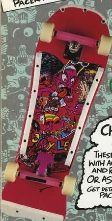Pacer Gary Lee deck in the R.a.D December 1989 (adverts)