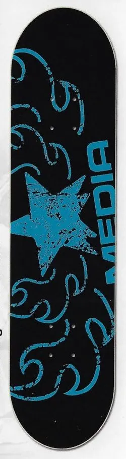 Media Star Logo (Blue) deck in the Media Skateboards Spring 2003 Catalog