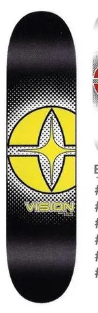 Vision Street Wear Eye-V (Yellow) deck in the Select Distribution 2002