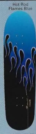 Powell Peralta Hot Rod Flames (Blue) deck in the Skate One 2000 Fall Catalog