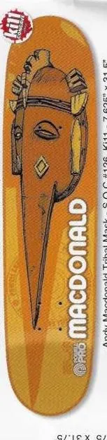 Powell Pro Macdonald Tribal Mask deck in the Skate One 2002 Summer Catalog