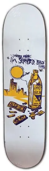 Skater Made I'm Strapped Bro (White) deck in the Skater Made 2018 Catalog