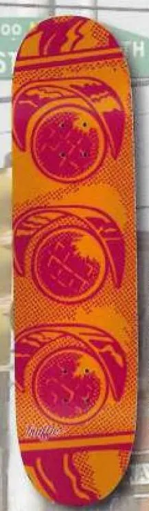 Traffic Light Logo (Orange/Pink) deck in the Traffic Skateboards 2008 Spring