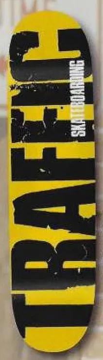 Traffic Presstype Logo (Yellow) deck in the Traffic Skateboards 2008 Spring