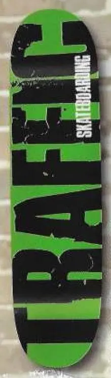 Traffic Presstype Logo (Green) deck in the Traffic Skateboards 2008 Spring