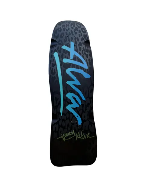 Alva Modern Agresion with OG Light weave Black on Black Leopard graphic deck