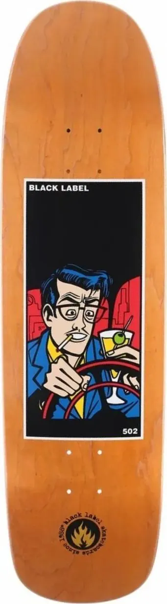 Black Label 502 Custom Shape (Orange Stain) deck