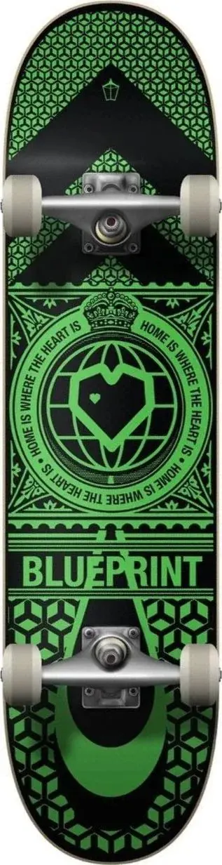 Blueprint Home Heart (Black/Green) deck