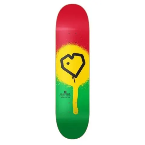 Blueprint Spray Heart Rasta deck