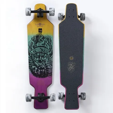 California Locos Mister Cartoon Payaso Drop Through Longboard deck