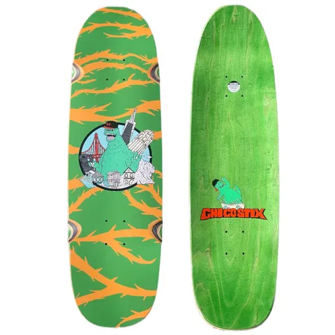 Chico Stix Gzilla Green Big Boy Shape With Wheel Wells deck
