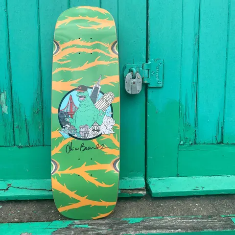 Chico Stix Gzilla Green Double Kick Shape With Wheel Wells deck