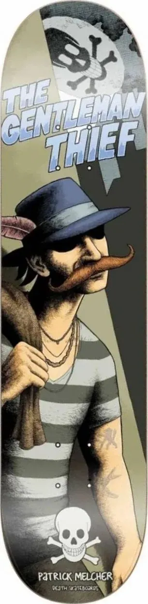 Death Skateboards Patrick Melcher Gentleman Thief Supervillain deck