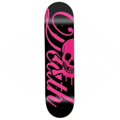 Death Skateboards Script (Pink) deck