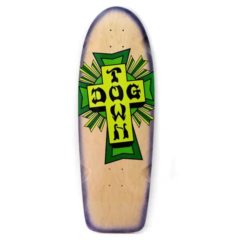 Dogtown Cross Logo 70s Classic (Natural / Purple Fade / Green) deck