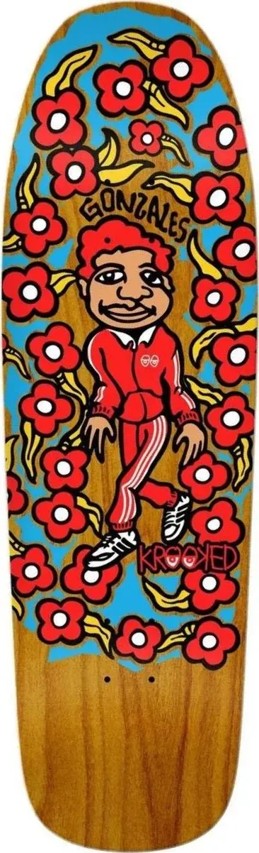 Krooked Gonz Sweatpants Custom Shape (Brown Stain) deck