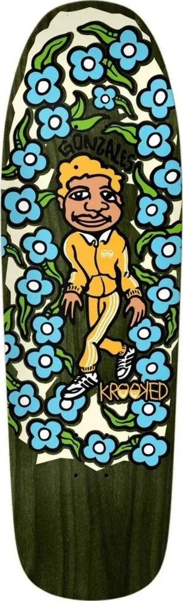 Krooked Gonz Sweatpants Custom Shape (Green Stain) deck