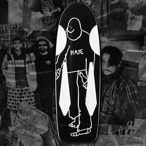 Krooked Skate Shop Day 2025 Hate Beamer Pearl Black / White deck
