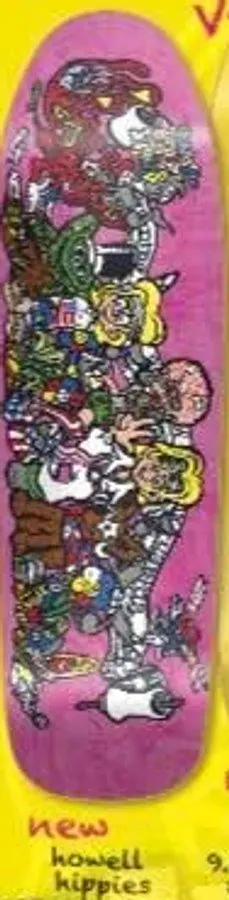 New Deal Howell Hippies (Pink Heat Transfer) deck
