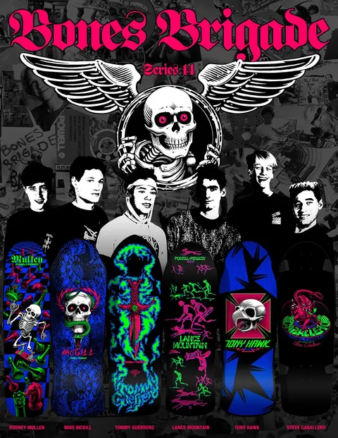 Powell Peralta Bones Brigade Series (Mullen, McGill, Guerrero, Mountain, Hawk & Caballero) deck