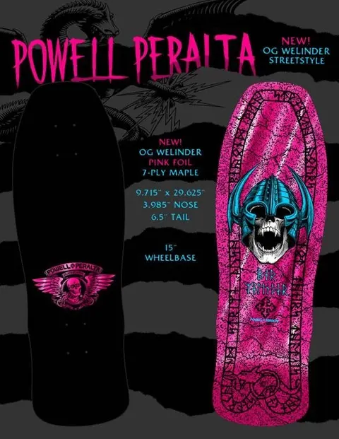 Powell Peralta Welinder Streetstyle (Pink Foil, Black Top) deck