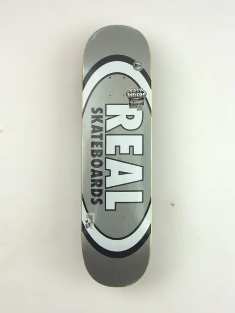 Real Team Oval - Easy Rider Shape (Metallic Silver) deck