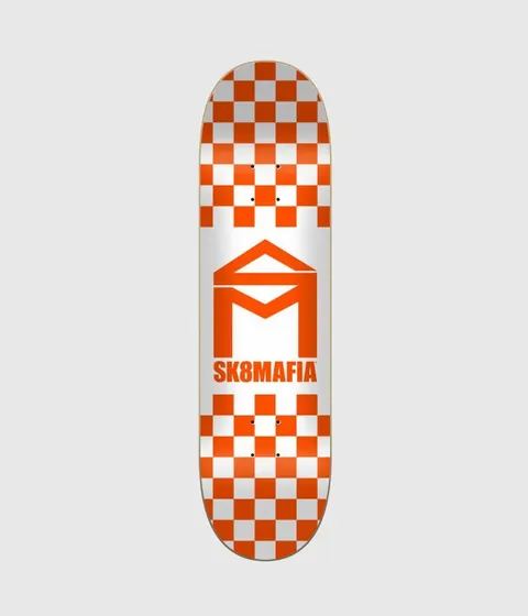 Sk8Mafia House Logo Checker (Orange) deck