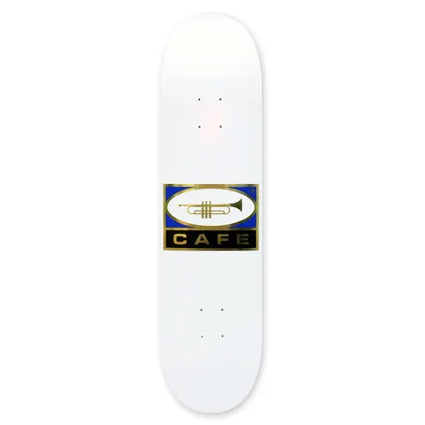 Skateboard Cafe Trumpet Logo (White/Silver) deck