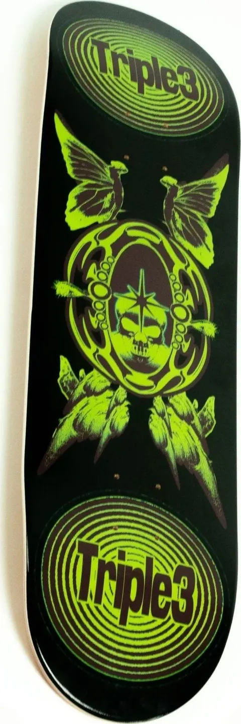 Triple 3 Grimey Skull Skate deck