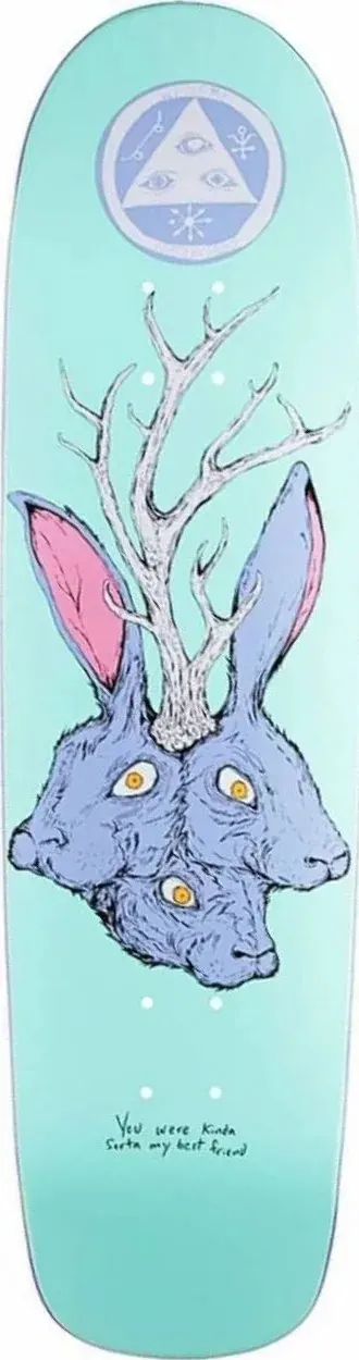 Welcome Bunny Heads on Waxing Moon Teal deck