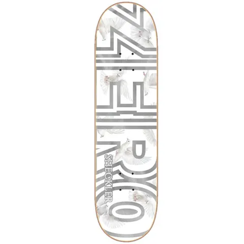 Zero Sheckler Bold Logo (White Silver Foil) deck
