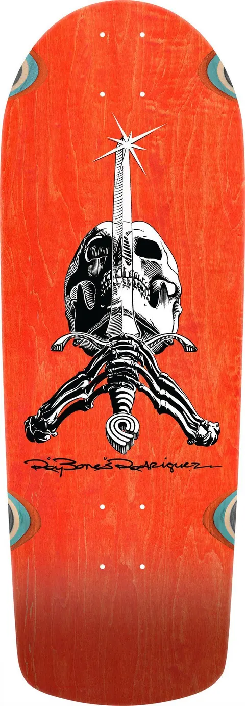 Powell Peralta OG Snub Ray Rodriguez Skull & Sword Orange Stain deck