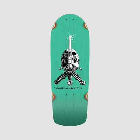 Powell Peralta OG Snub Ray Rodriguez Skull & Sword Teal Stain deck