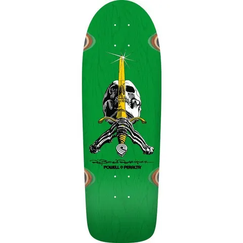 Powell Peralta Rodriguez Skull and Sword Blem Green deck