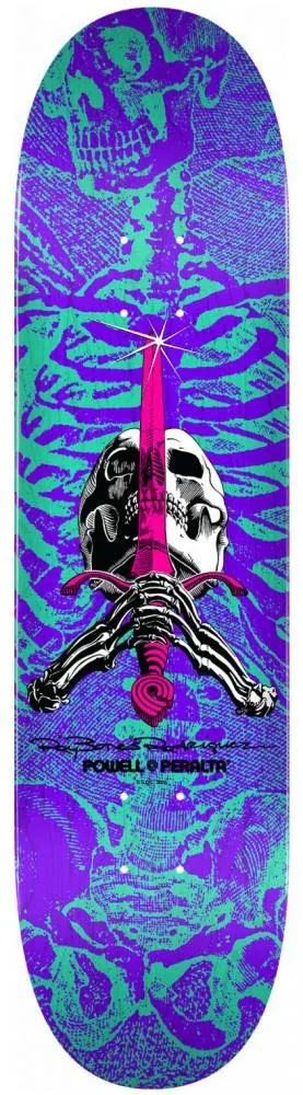 Powell Peralta Skull and Sword Turquoise/Purple - Shape 248 deck