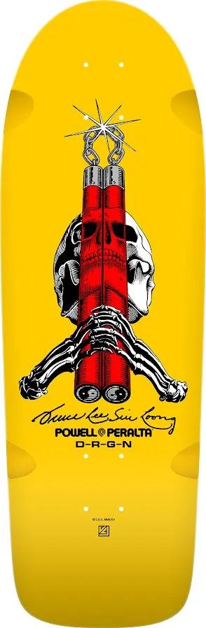 Powell Peralta Skull & Nunchucks Bruce Lee Collab Yellow deck