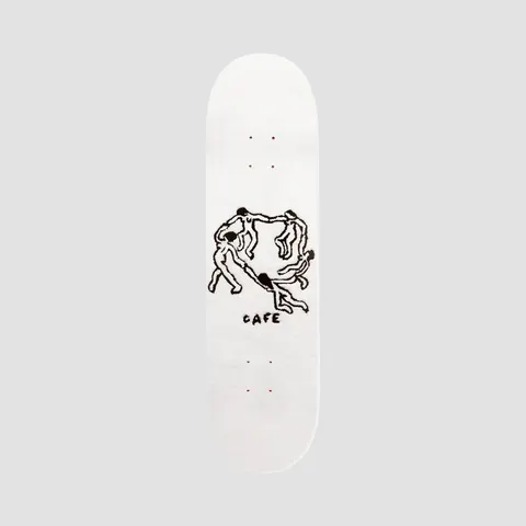 Skateboard Cafe Dance Circle by April Rugs White deck