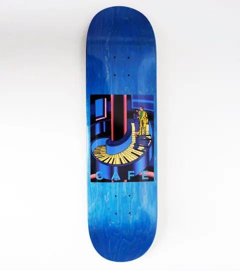 Skateboard Cafe Piano Staircase Blue Woodstain deck