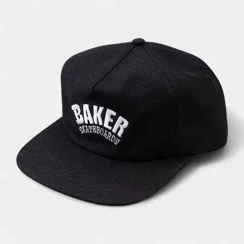 Baker Arch Logo Snapback Black deck