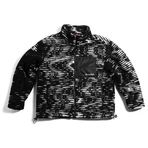 Chocolate Static Sherpa Fleece Sweater deck