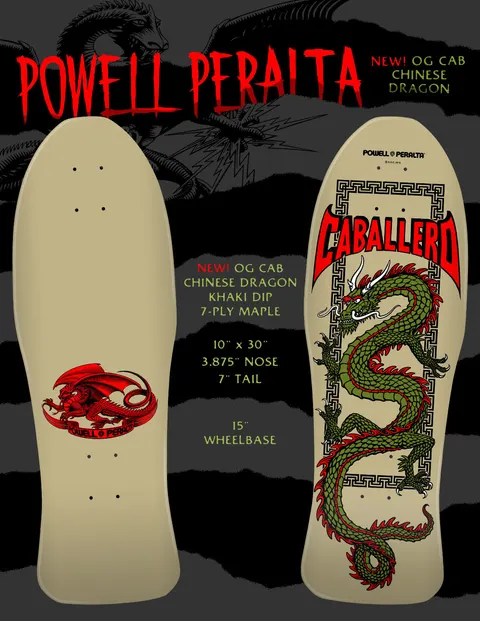 Powell Peralta Caballero Chinese Dragon Khaki deck