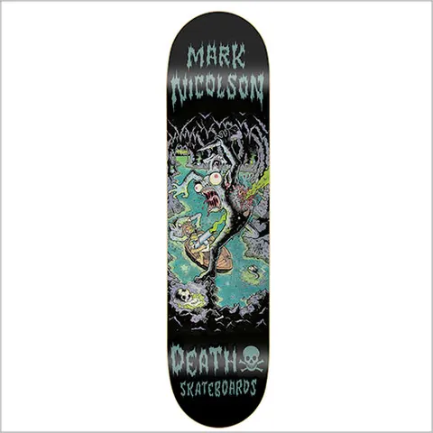 Death Skateboards Death Mark Nicolson Polluted Cave 90s Shape - Death Skateboards deck