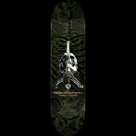 Powell Peralta Rodriguez Skull and Sword Green - Shape 246 deck