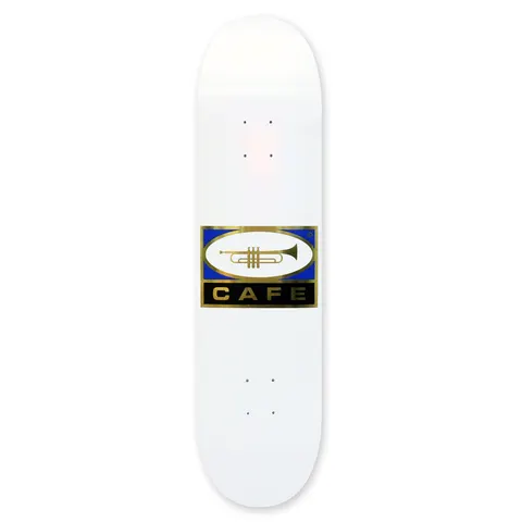 Skateboard Cafe Trumpet Logo White/Gold deck