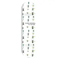 Toy Machine Stephens Bugs skateboard deck: White deck with repeating columns of small insects, such as beetles and flies, in green, teal, brown and black, with small centre text.
