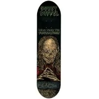 Foundation Duffel Crypt Keeper skateboard deck: Illustration of the long-haired, decayed Crypt Keeper corpse figure with clasped hands, in red robes on a black deck, with green dripping lettering for the rider name and 'Tales from the Foundation' below.